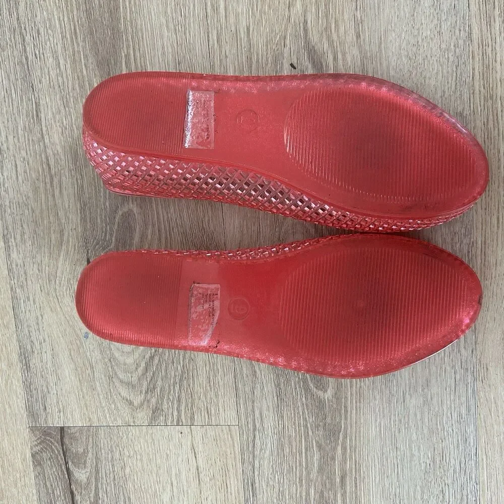 Wild Fable Shoes Womens 9 Casual Slip On Lattice Jelly Ballet Flats Pink PVC